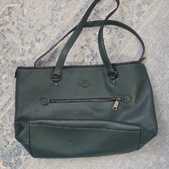Coach Handbags - Coach Green Leather Tote Bag